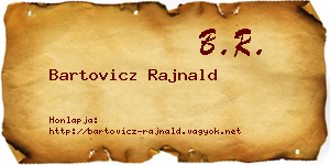 Bartovicz Rajnald névjegykártya
